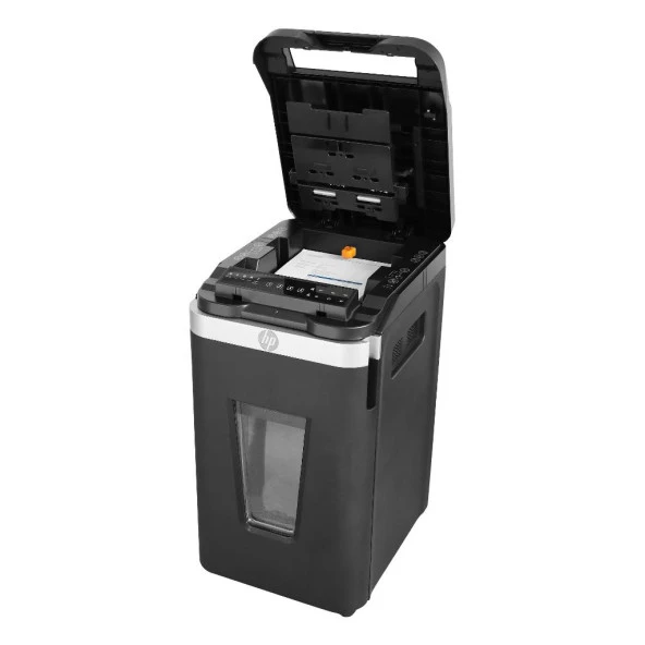 HP Pro Shredder Auto 400MC Otomatik Beslemeli 400 sayfa Evrak İmha Makinesi-P5-Mikro kesim-2x12mm-53lt - 2