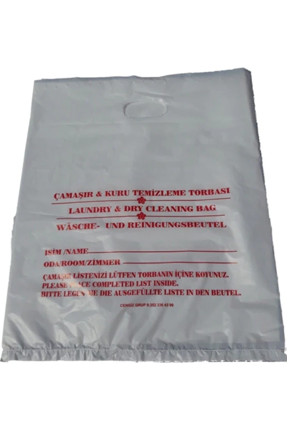 Otel Kirli Çamaşır Poşeti Torbası Laundry Bag Hijyen Torbası Kuru Temizleme Torbası 300 Adet ürün görseli