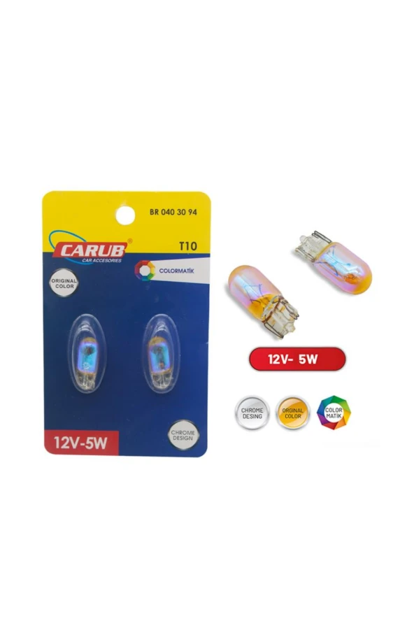 CARUB BR0403094 T10 12V 5W DİADEM KROM TURUNCU AMPUL TK