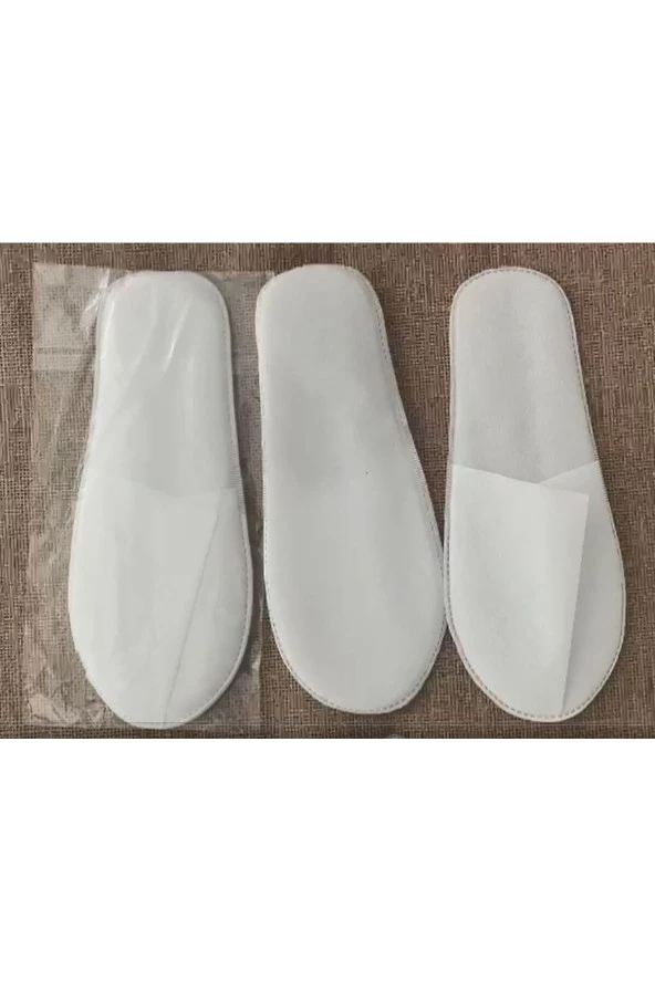 400 Çift Tela Astarlı Ultrasonik Dikişli Ekonomik Otel Terliği Tek Kullanımlık Kullan At - Resim 2