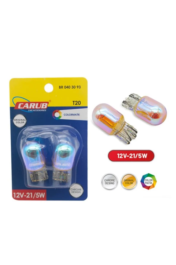 CARUB BR0403093 T20 1016 12V 21/5W DİPSİZ DİADEM KROM TURUNCU AMPUL TK