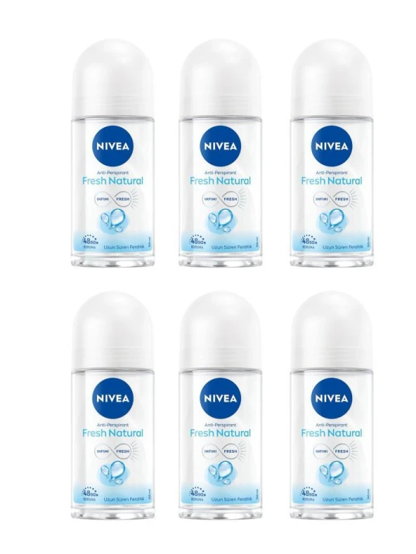 Nivea Women Roll On Fresh Natural 25 ml 6 Adet