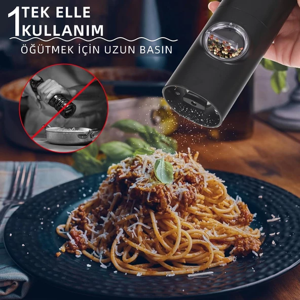 Mioji Mio SG2 Yeni Nesil 600mAh Şarj Üniteli Işıklı Tuz Karabiber Değirmeni - 5