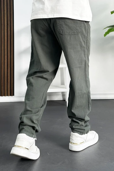 Erkek Baggy Kalıp Pantolon Yeşil Edw130 - 3