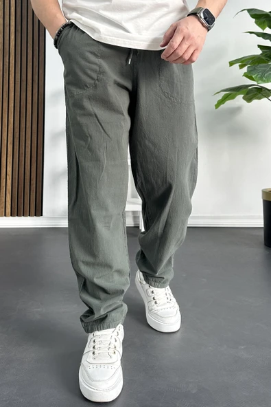 Erkek Baggy Kalıp Pantolon Yeşil Edw130 - 1
