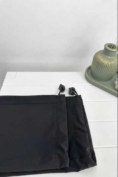 Erkek Stoperli Rahat Kesim Kargo Pantolon Pantolon Siyah Edw144 - 5