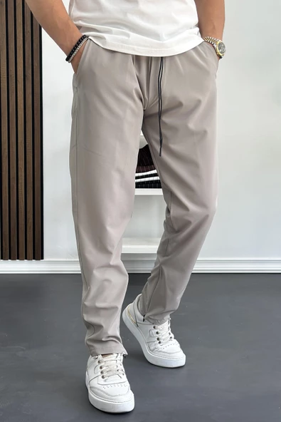 Erkek Paraşüt Jogger Pantolon Gri  Edw142