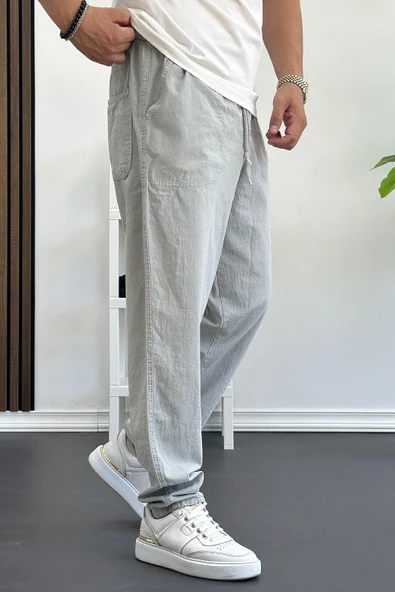 Erkek Baggy Kalıp Pantolon Gri Edw130 - 2