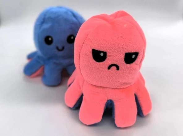 62054 Mood Değiştiren Peluş Ahtapot 20 cm. PEMBE - MAVİ - 4