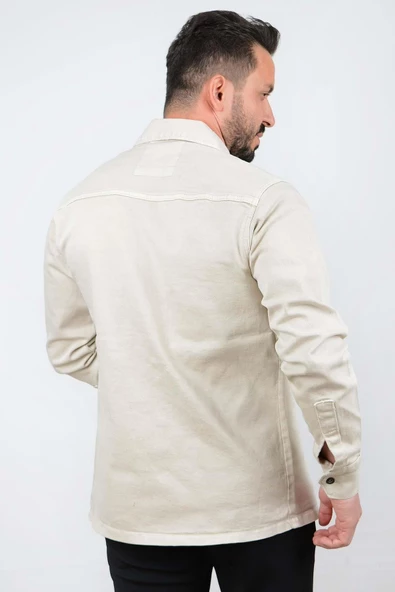 Erkek Slim Fit Sahte Cepli Kot Ceket CNS01 - 7