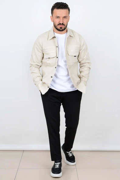 Erkek Slim Fit Sahte Cepli Kot Ceket CNS01 - 6