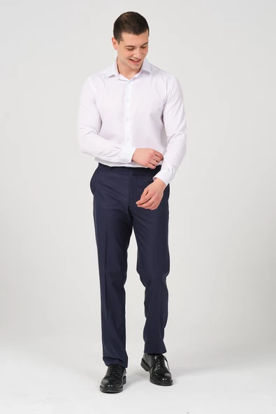 Erkek Regular Fit Kumaş Pantolon - 4