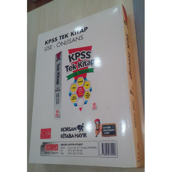 KPSS Tek Kitap Lise - Ön lisans 2016 Genel Kültür - Genel Yetenek - 6