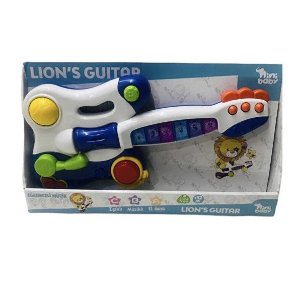 Nini Baby Gitar Lion Işıklı Sesli Müzikli ER-206 - 2