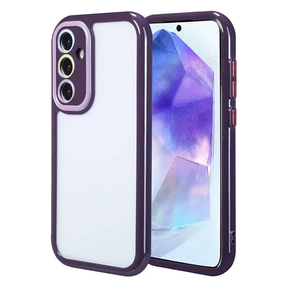 Samsung Galaxy A55 Kılıf Kamera Korumalı Renkli Kenar ve Çerçeve Tasarımlı Vitamin Kapak - 3