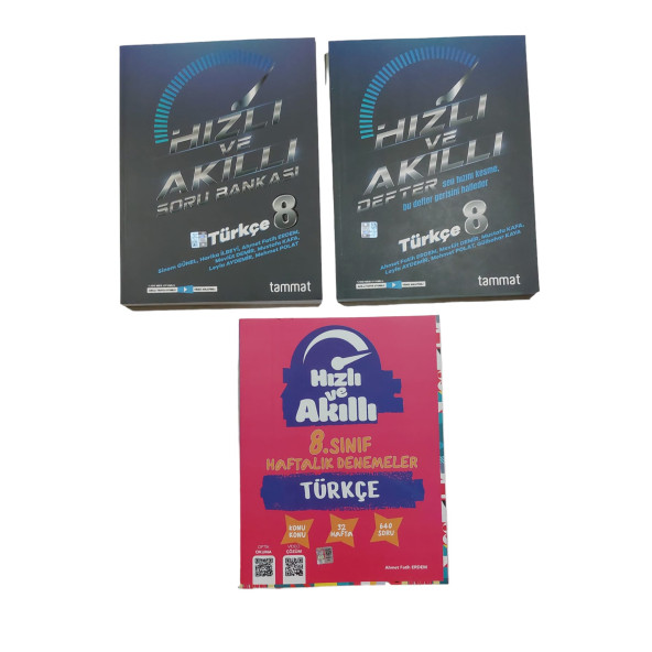 TAMMAT YAY. 8.SINIF HIZLI VE AKILLI TÜRKÇE 3 KİTAP SET