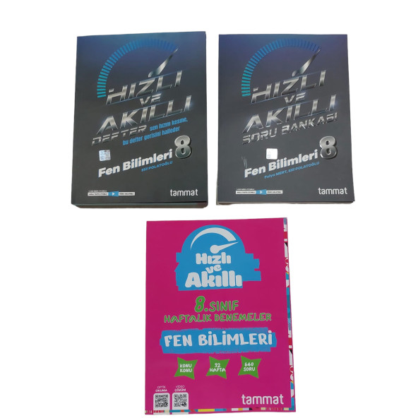 TAMMAT YAY. 8.SINIF HIZLI VE AKILLI FEN BİLİMLERİ 3 KİTAP SET