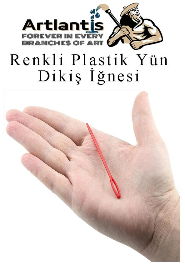 Renkli Plastik Yün İğnesi 9 cm 10 Adet Plastik Dikiş İğnesi Plastik Örgü Dikme İplik İğne Dokuma İğnesi - 7