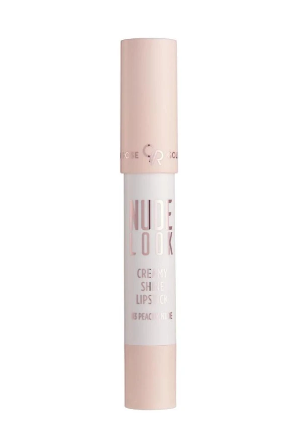 Golden Rose Nude Look Creamy Shine Lipstick No: 03 Peachy Nude - Kalem Ruj - Resim 2