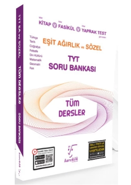 Karekök Yayıncılık TYT Tüm Dersler E.A ve Sözel Soru Bankası Yeni