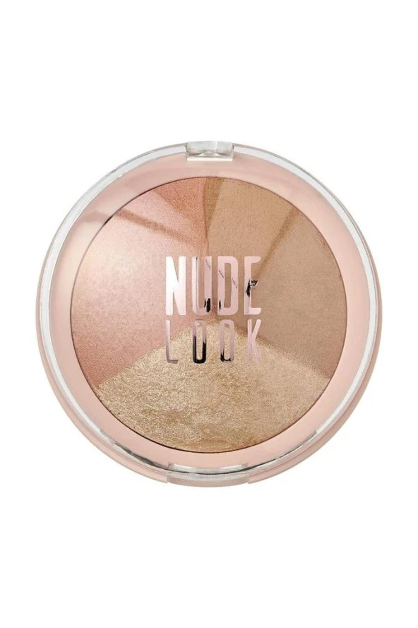 Golden Rose 3' Lü Aydınlatıcı & Allık & Bronzer - Nude Look Baked Trip Face Powder 8691190967499