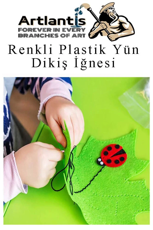 Renkli Plastik Yün İğnesi 9 cm 20 Adet Plastik Dikiş İğnesi Plastik Örgü Dikme İplik İğne Dokuma İğnesi - 6