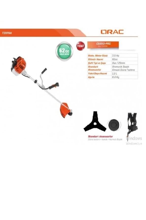 CG650PRO Motorlu Tırpan Yan Tip 3.5 Hp - 4