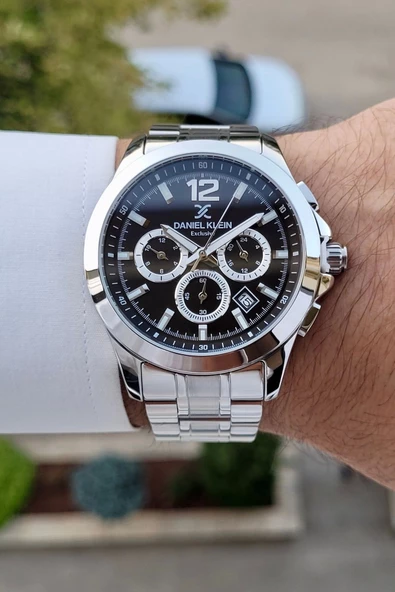Daniel Klein DKISTE1234 Kadranı Siyah Kordonu Gümüş Renk İç Göstergeleri Aktif Erkek Kol Saati - Resim 2