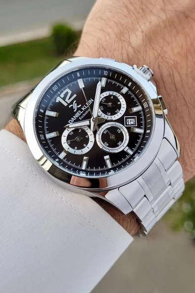 Daniel Klein DKISTE1234 Kadranı Siyah Kordonu Gümüş Renk İç Göstergeleri Aktif Erkek Kol Saati - Resim 4