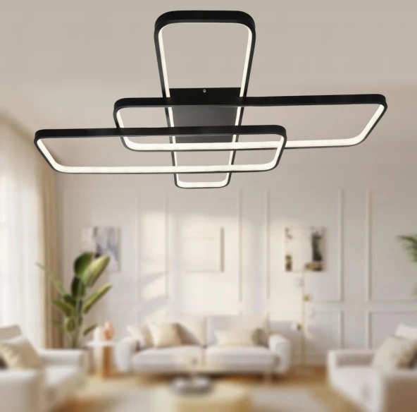 TT Aydınlatma TT040-SY  Mat Siyah Plofonyer Led Avize - Resim 2