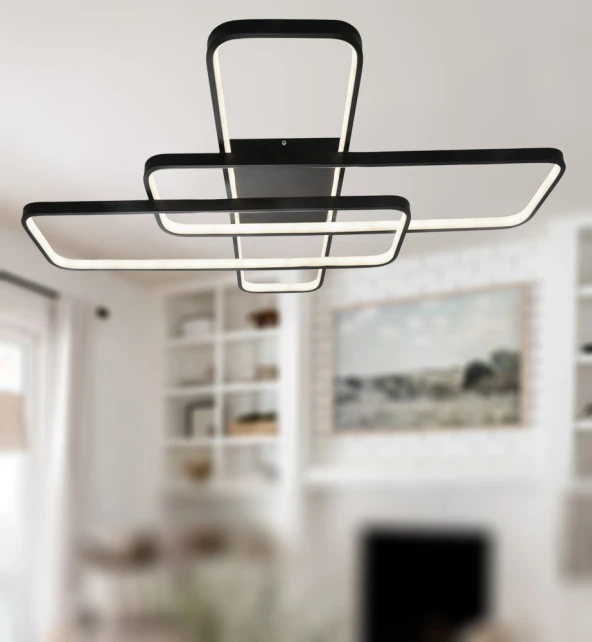 TT Aydınlatma TT040-SY  Mat Siyah Plofonyer Led Avize - Resim 3