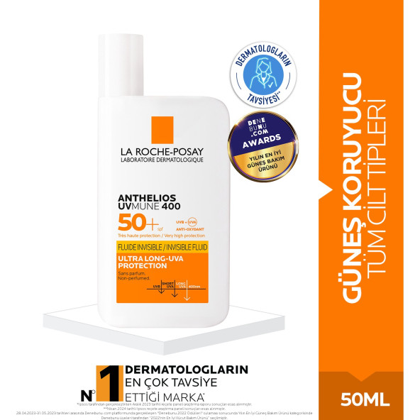 La Roche Posay Anthelios Uvmune 400 Spf 50+ Invisible Fluid 50 ml