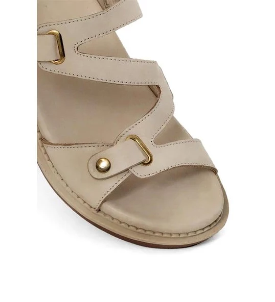 VENÜS 202090Y ORTOPEDİK KALIN TABAN DERİ KADIN SANDALET - 8