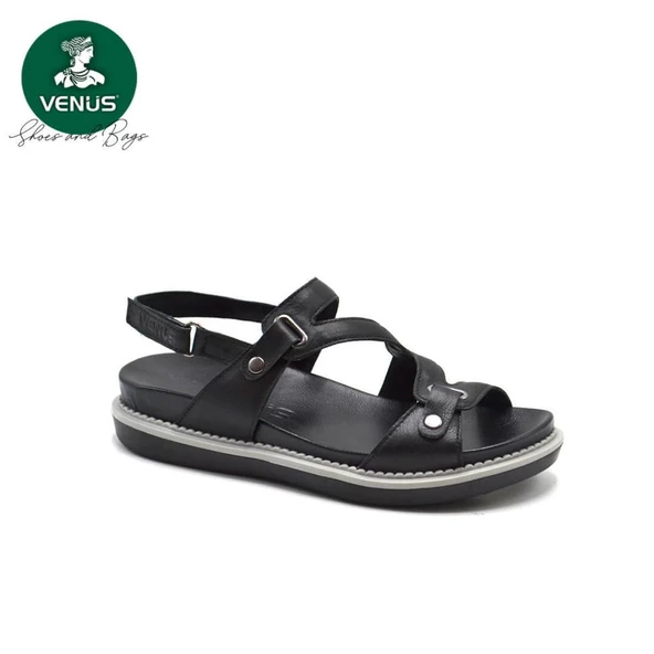 VENÜS 202090Y ORTOPEDİK KALIN TABAN DERİ KADIN SANDALET - 2