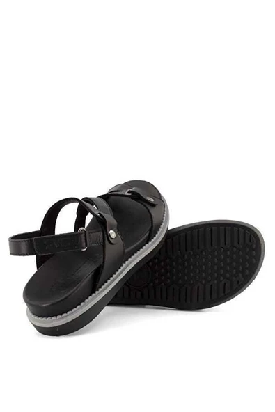 VENÜS 202090Y ORTOPEDİK KALIN TABAN DERİ KADIN SANDALET - 5