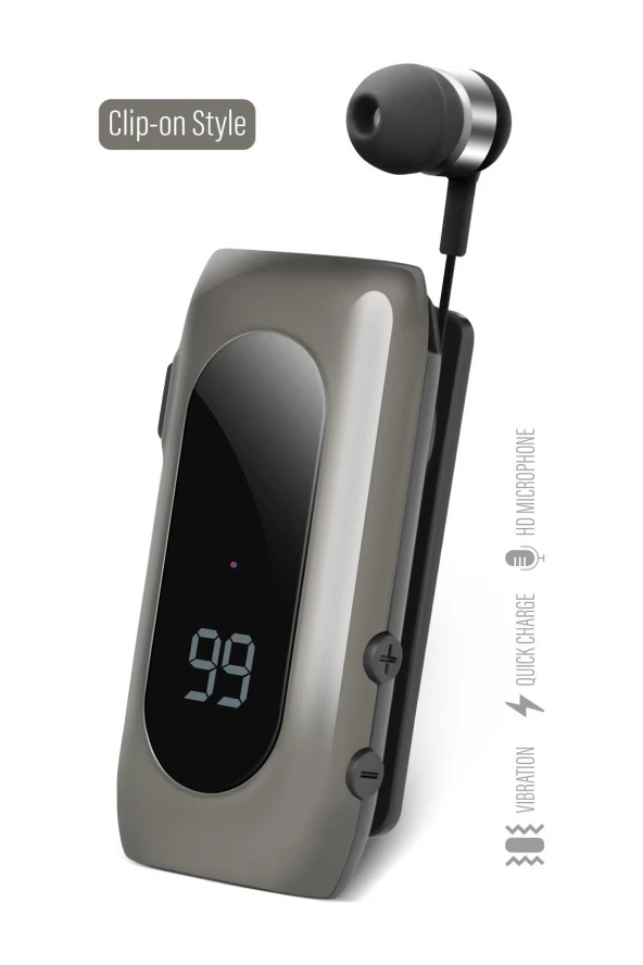 Powerway ProSet Mikrofonlu Yaka Askılı Şarj Göstergeli Makaralı Bluetooth Kulaklık - 2