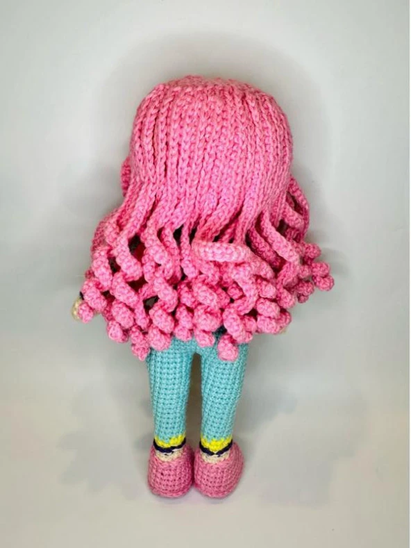 Unicorn Modeli Kız Bebek Amigurumi Organik Oyuncak - Resim 2