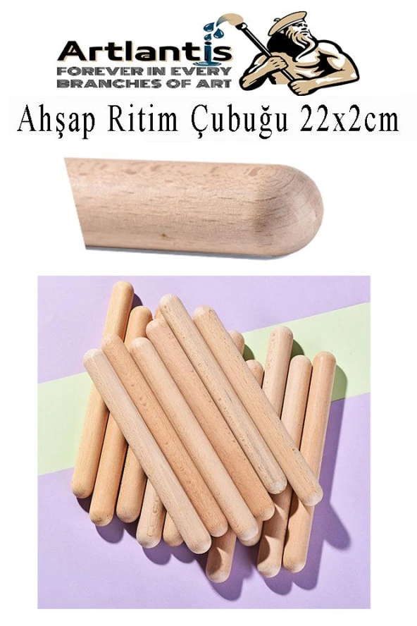 Ahşap Ritim Çubuğu 2 Adet 1 Çift Okul Öncesi Eğitici Anaokulu Ritim Tokmağı Çubukları Çocuk Etkinlik Perkusyon Müzik Aleti - 4