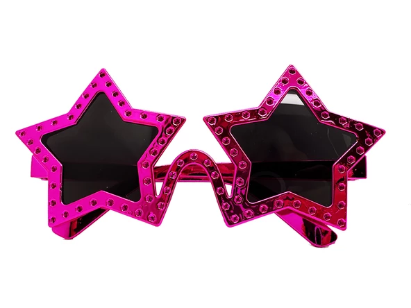 Fuşya Renk Yıldız Şekil Parti Gözlüğü Retro 16X7 cm ürün görseli