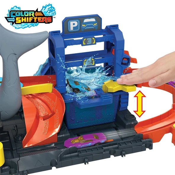 HTN82 Hot Wheels Muhteşem Köpek Balığı Araba Yıkama Oyun Seti - 5