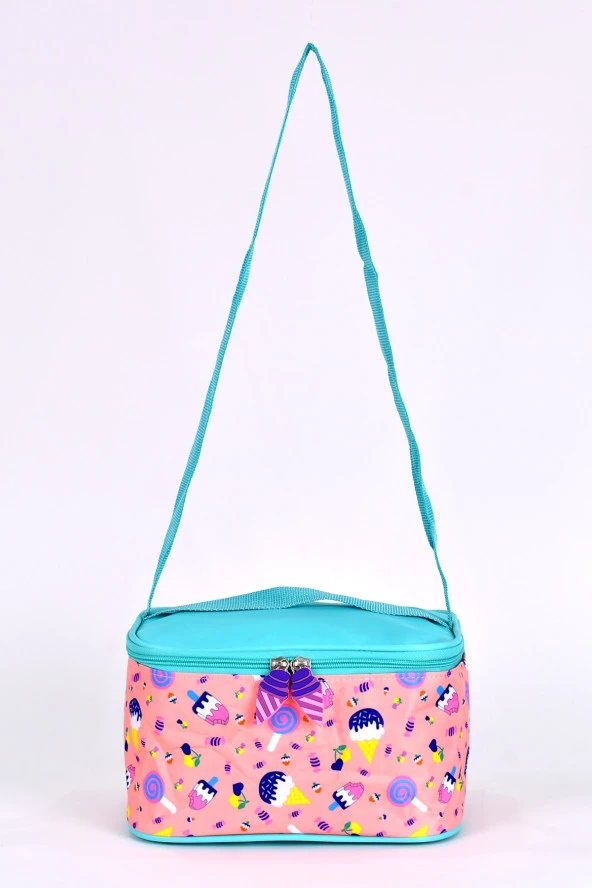 Elatae Ortopedik Çok Gözlü İlkokul Sırt Çantası ve Beslenme Çantası Seti Dondurma Desenli 1350 - 4