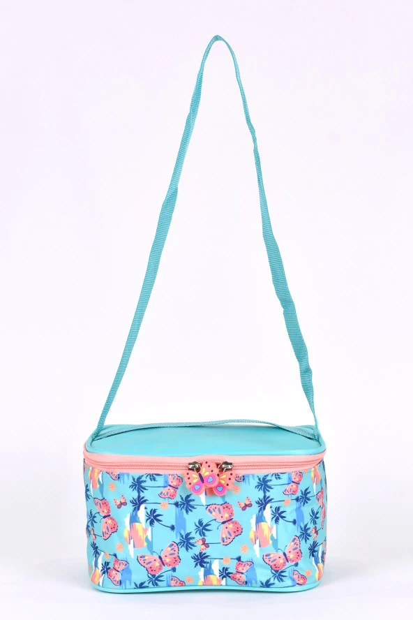 Elatae Ortopedik Çok Gözlü İlkokul Sırt Çantası ve Beslenme Çantası Seti Kelebek Desenli 1350 - Resim 4