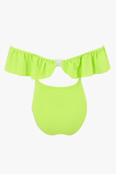 Yeşil Önü Volanlı Kız Çocuk Mayo - 2