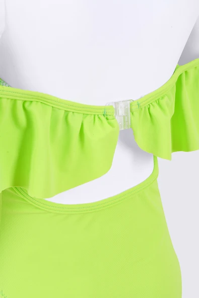 Yeşil Önü Volanlı Kız Çocuk Mayo - 3