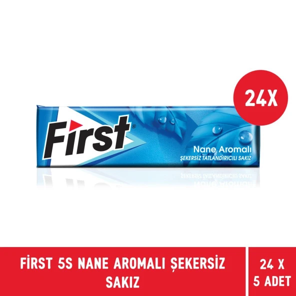 First 5S Keskin Nane Aromalı Şekersiz Sakız - 24 Adet