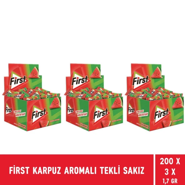 First Karpuz Aromalı Tekli Sakız 1,7 gr - 600 Adet