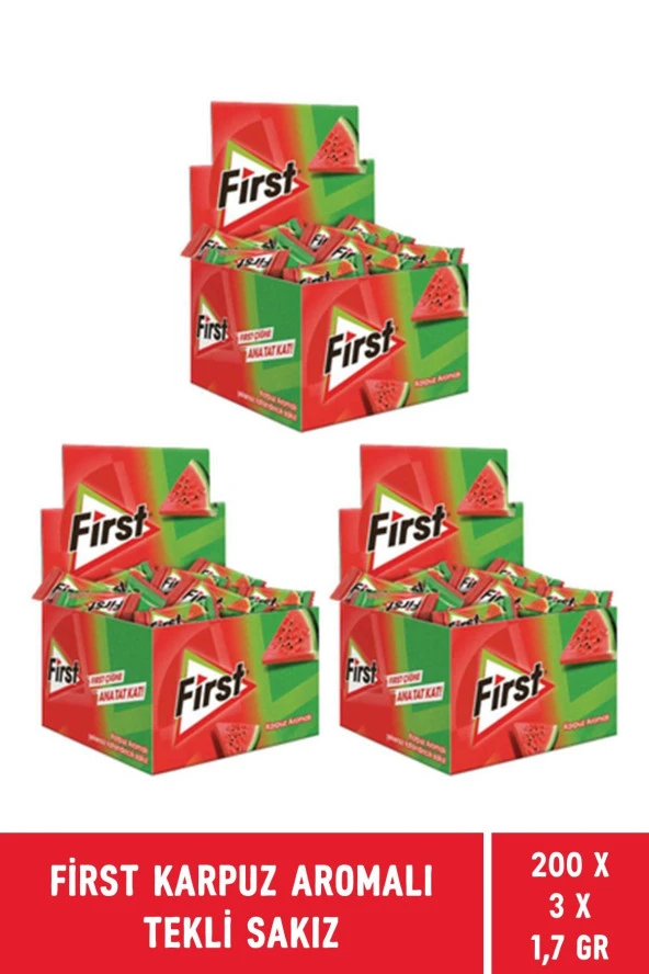 First Karpuz Aromalı Tekli Sakız 1,7 gr - 600 Adet - Resim 2