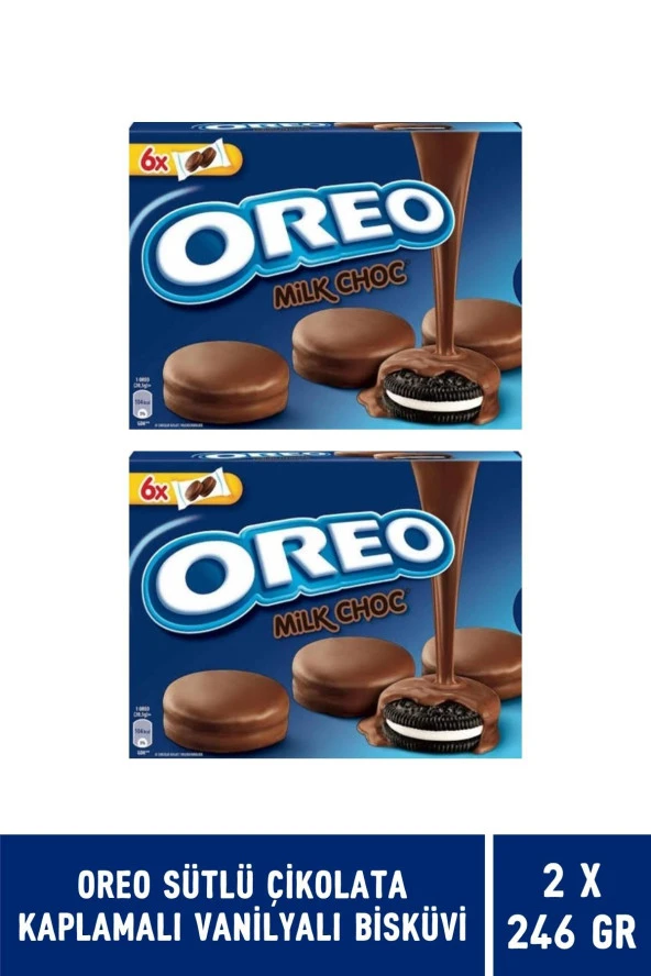 Oreo Sütlü Çikolata Kaplamalı Vanilyalı Bisküvi 246 gr - 2 Adet - 4