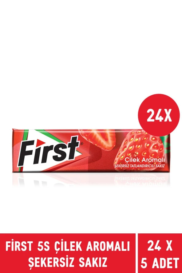 First 5S Çilek Aromalı Şekersiz Sakız - 24 Adet - 2