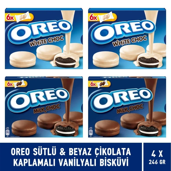 Oreo Sütlü Çikolata Kaplamalı Vanilyalı Bisküvi 246 gr - 2 Adet